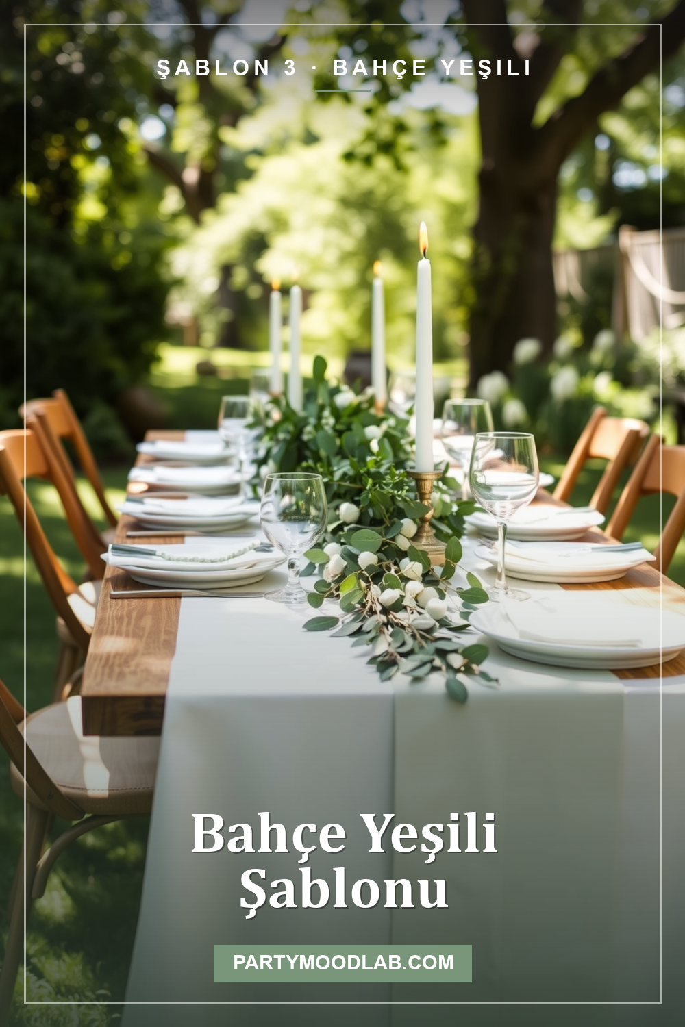 Bahçe yeşili Pinterest şablonu - adaçayı yeşili sofra
