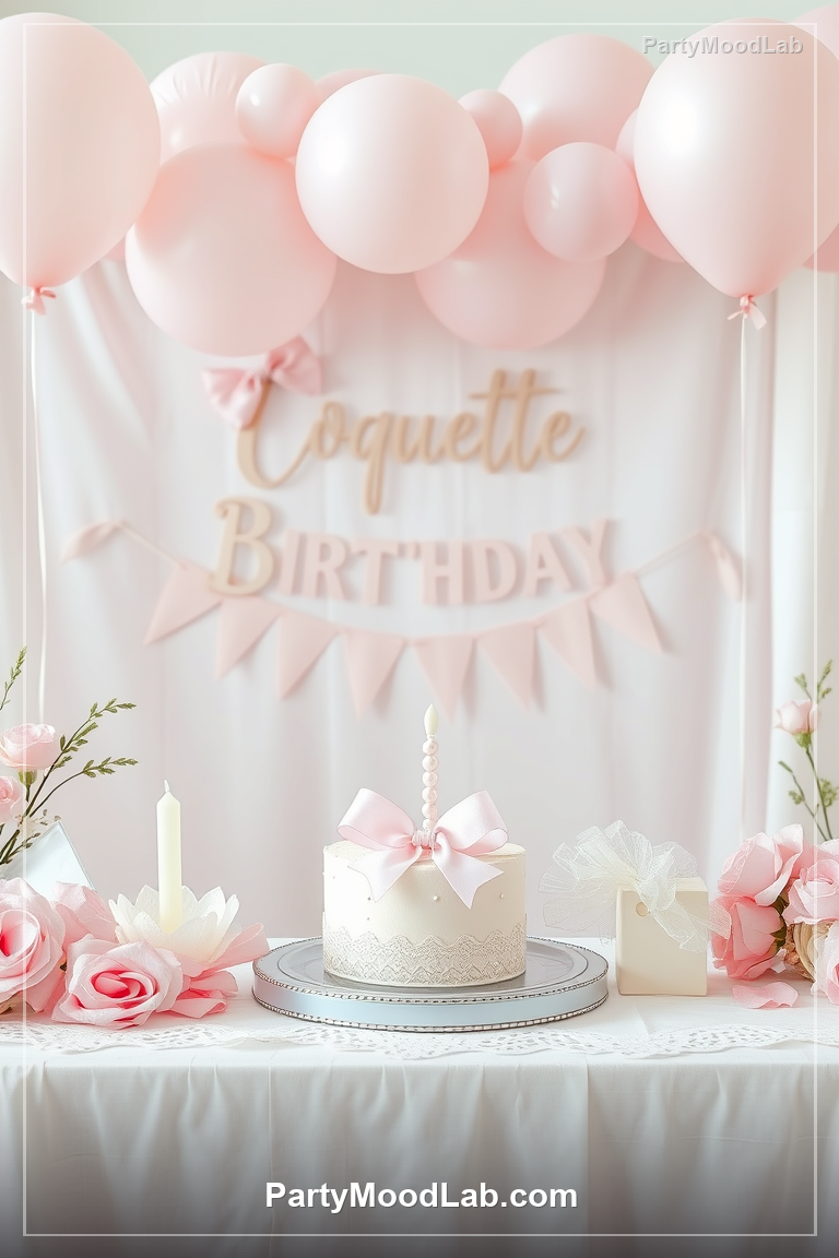 Coquette Ribbon Birthday decor ideas — PartyMoodLab