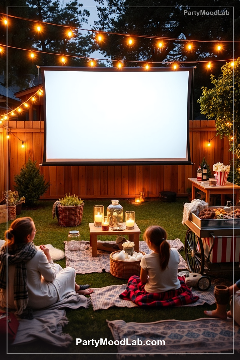 Backyard Movie Birthday decor ideas — PartyMoodLab