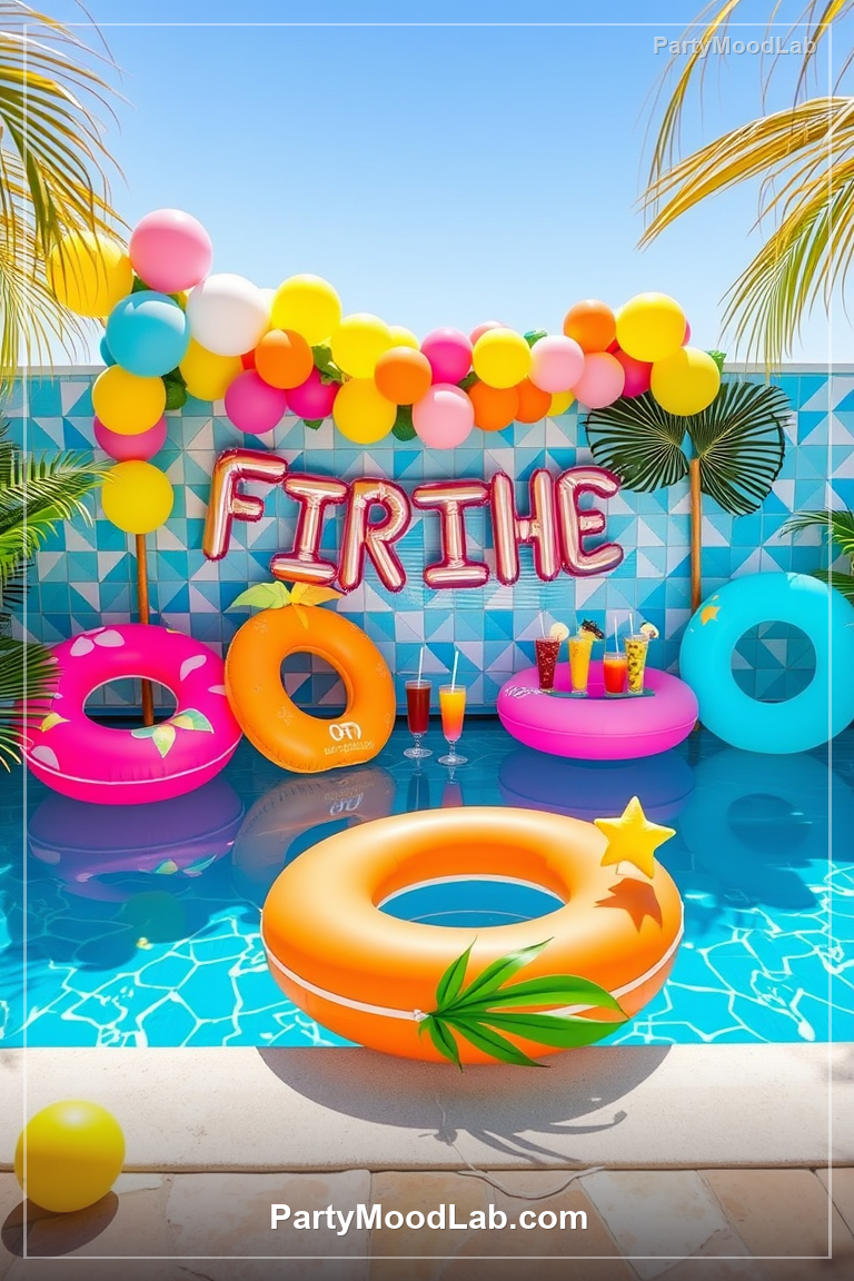 Tropical Pool Birthday decor ideas — PartyMoodLab