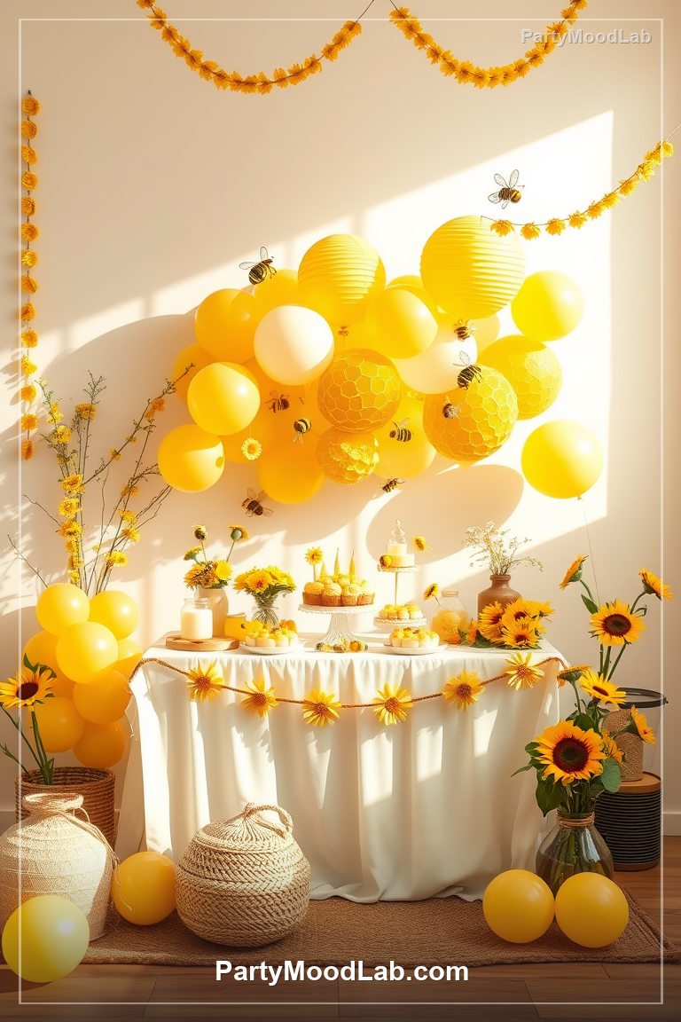 Honey Bee Baby Shower decor ideas — PartyMoodLab