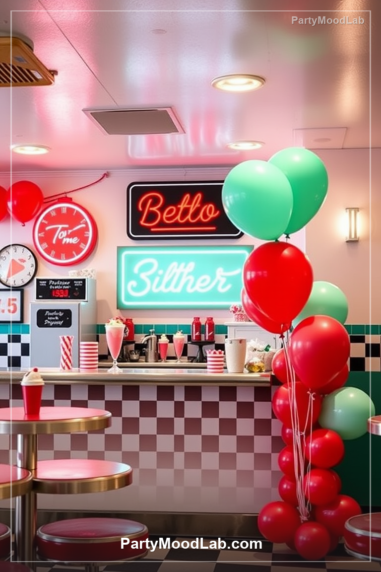 Retro Diner Birthday decor ideas — PartyMoodLab