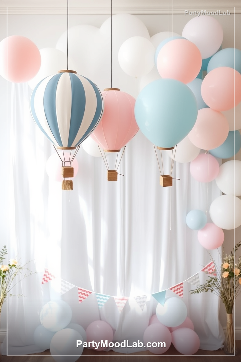 Hot Air Balloon Adventure Shower decor ideas — PartyMoodLab