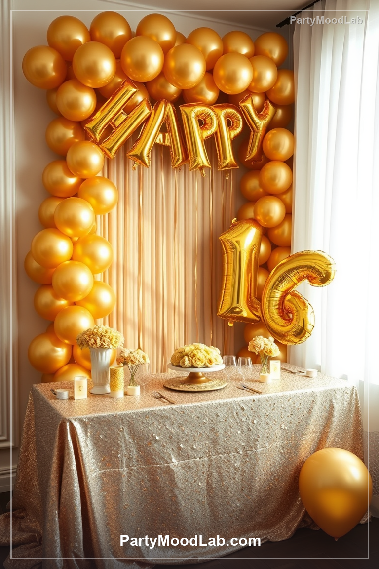 Glam Gold Birthday decor ideas — PartyMoodLab