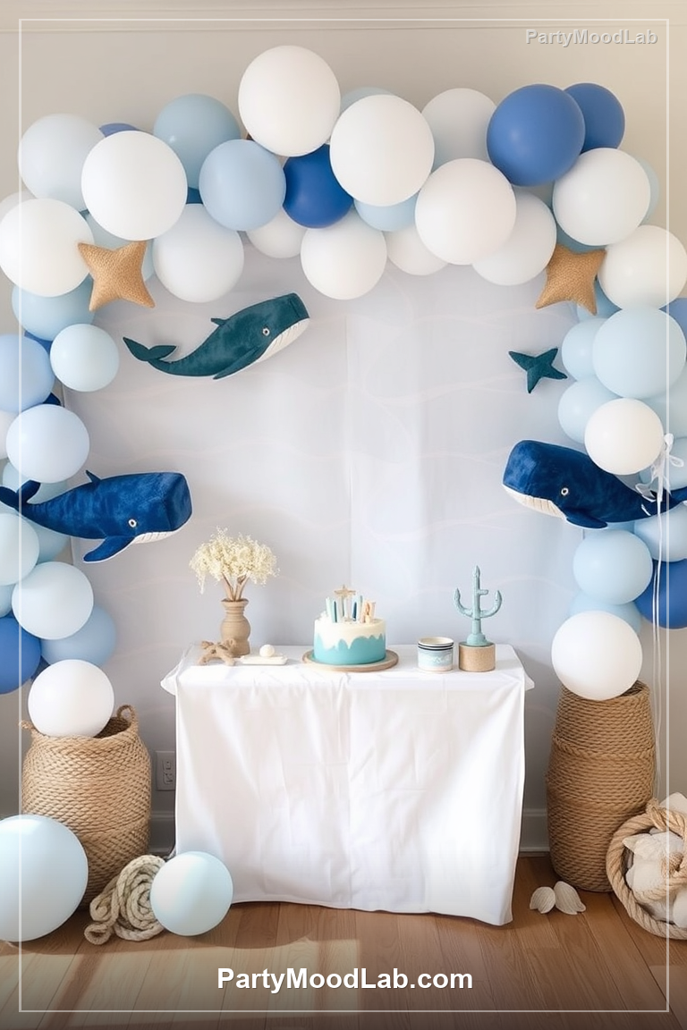 Ocean and Whale Baby Shower decor ideas — PartyMoodLab
