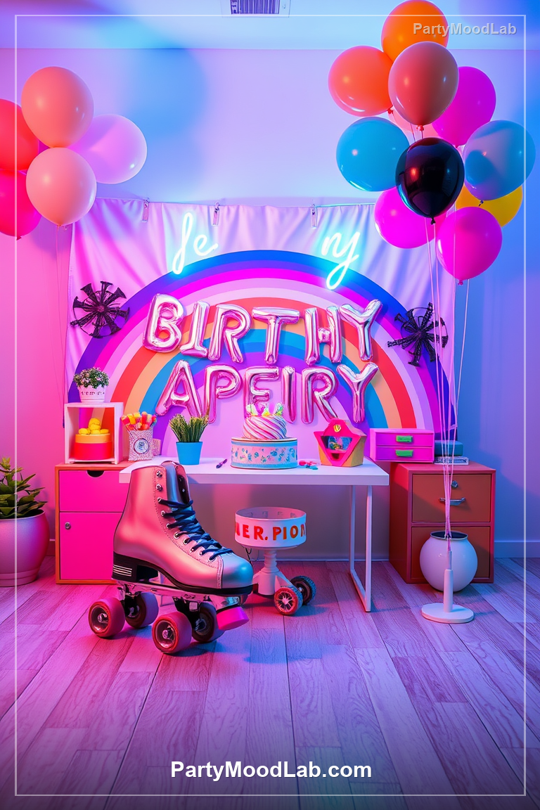Roller Skate Retro Birthday decor ideas — PartyMoodLab