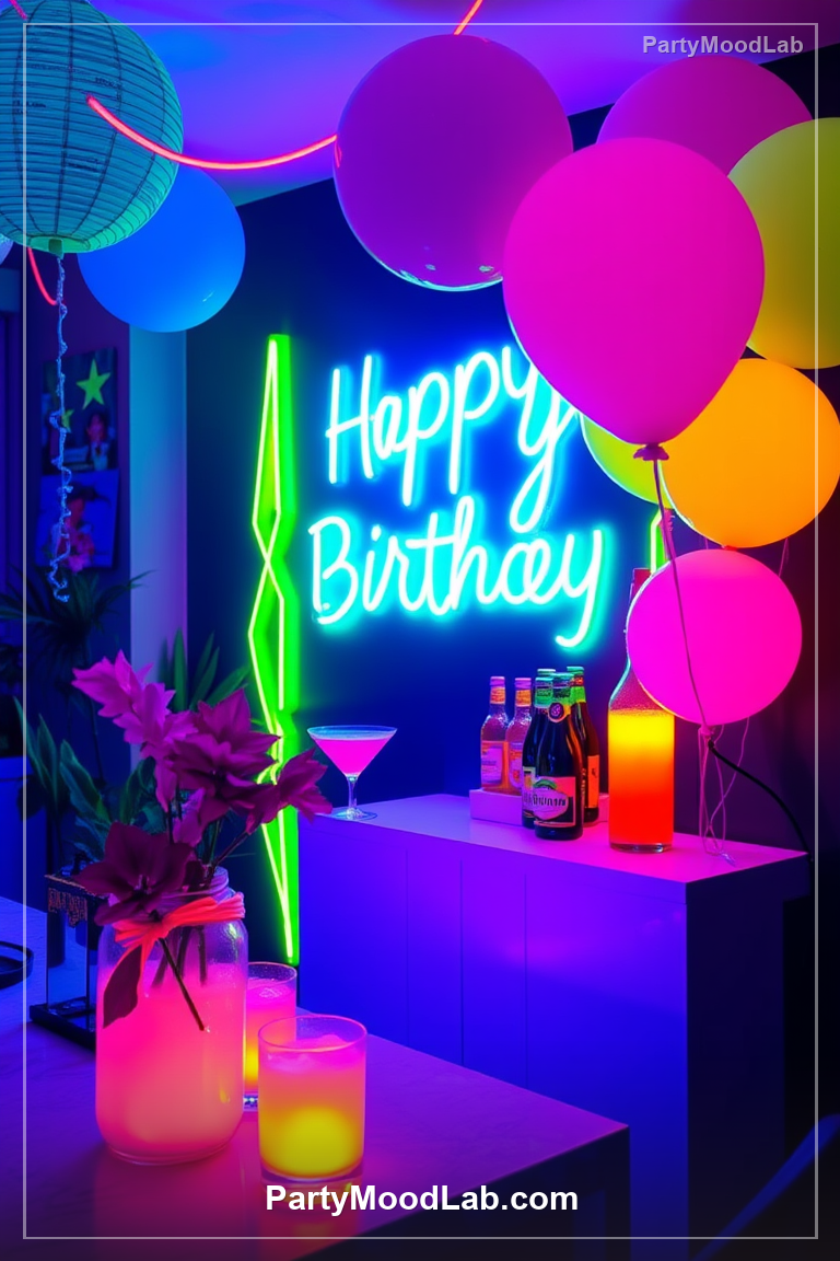 Neon Glow Birthday decor ideas — PartyMoodLab