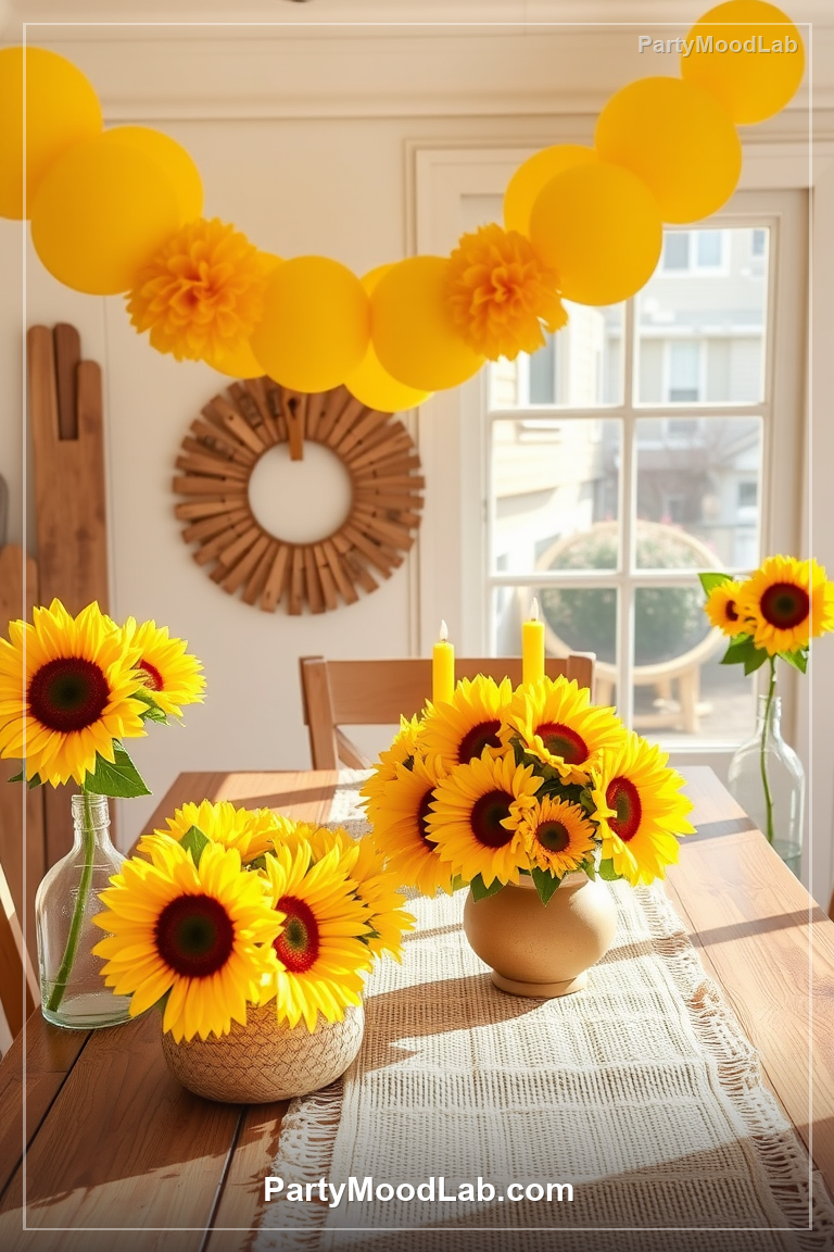 Sunflower Birthday decor ideas — PartyMoodLab