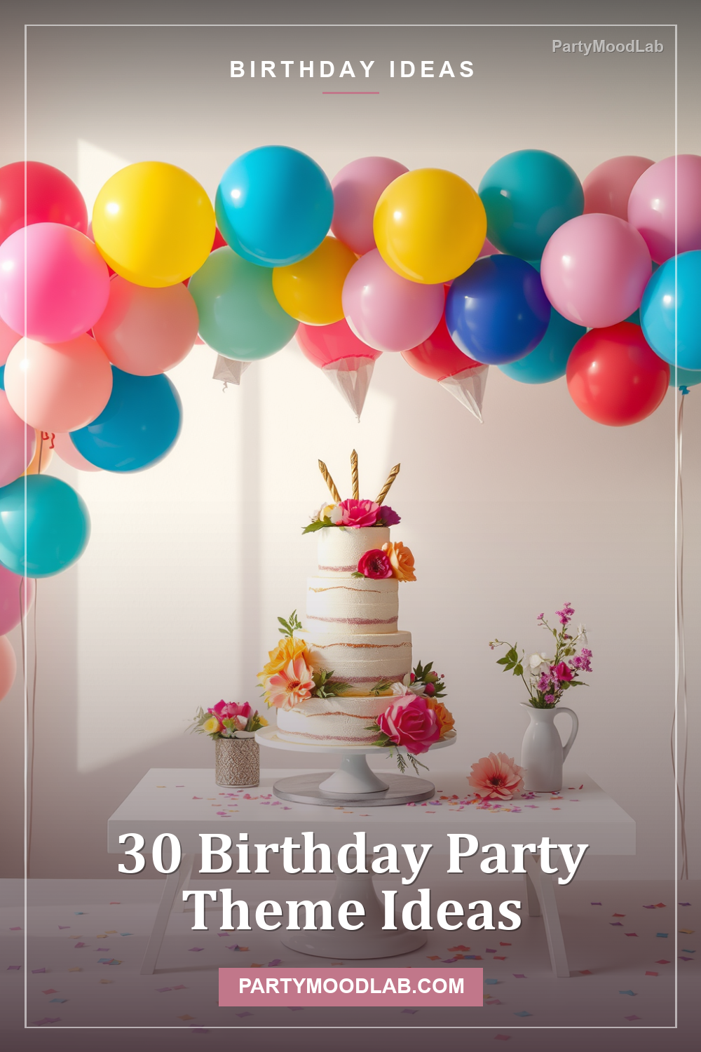 30 birthday party theme ideas — PartyMoodLab.com