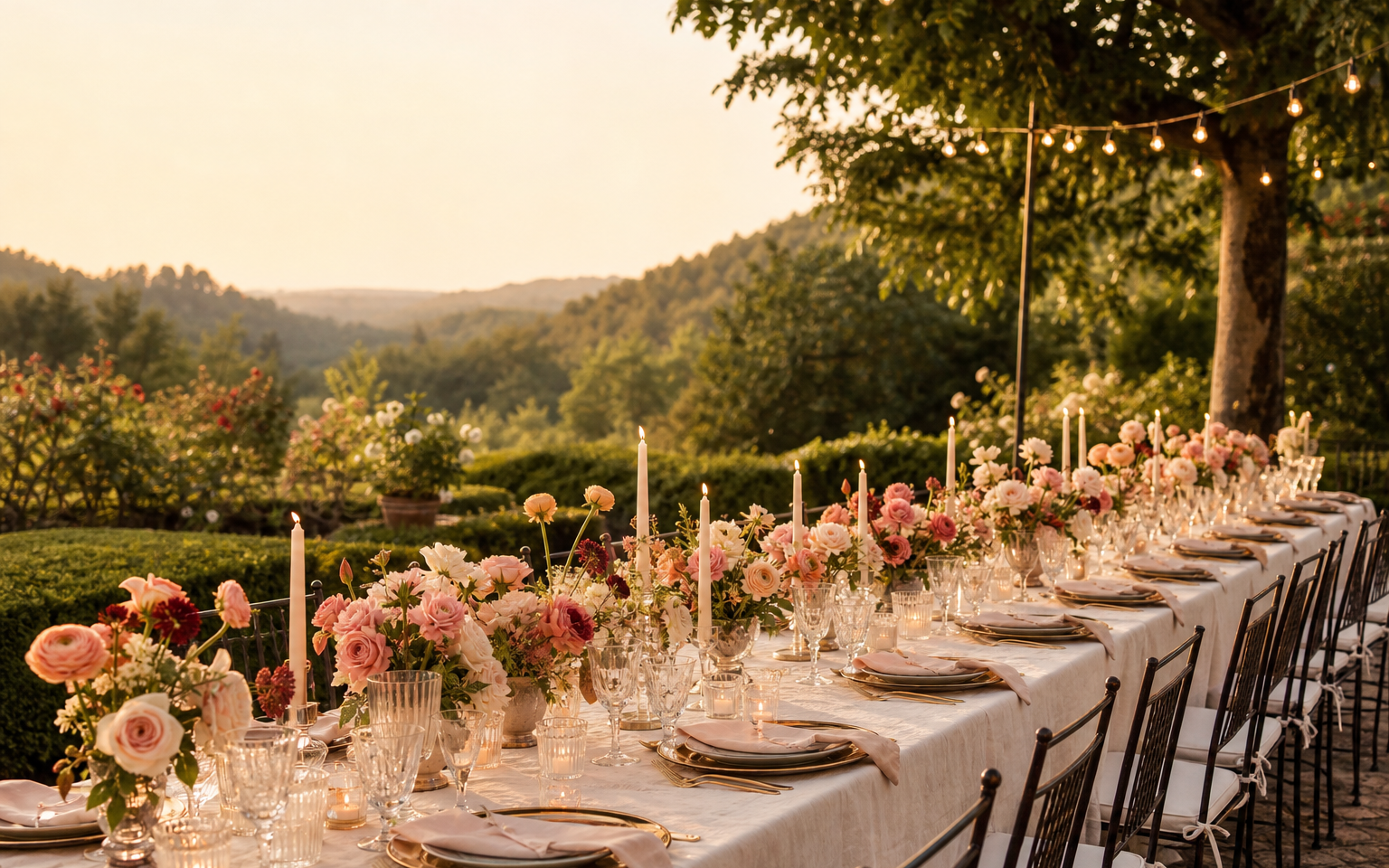 A Garden Dinner at Golden Hour